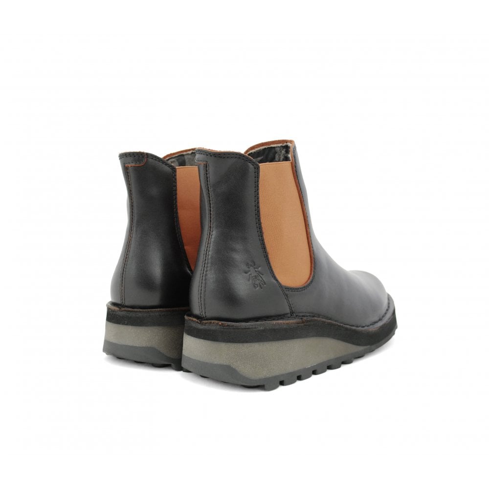 Fly of London Huud Java black/red leather Chelsea boot sizes 4-8