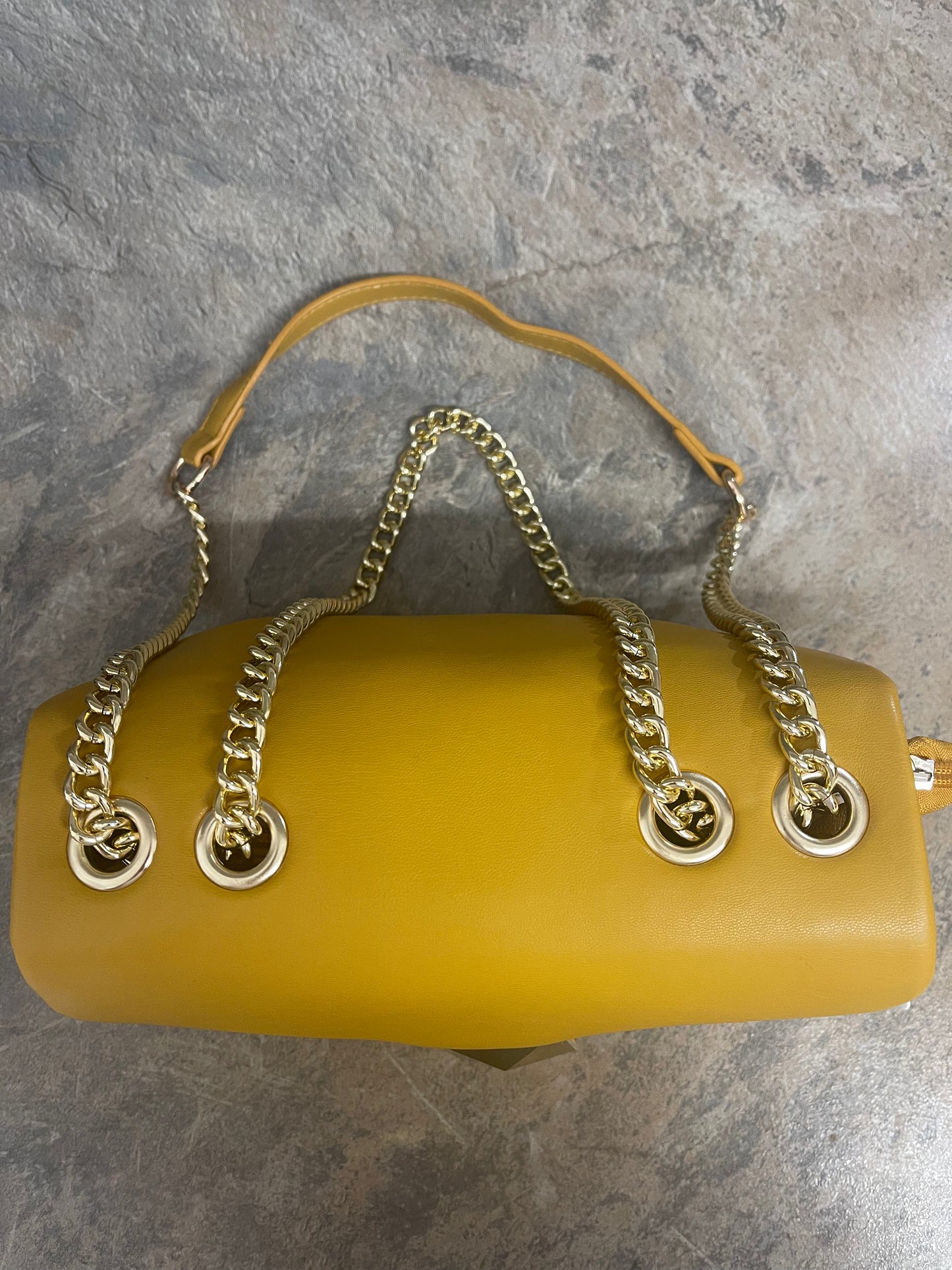 Mustard envelope chain crossbody bag