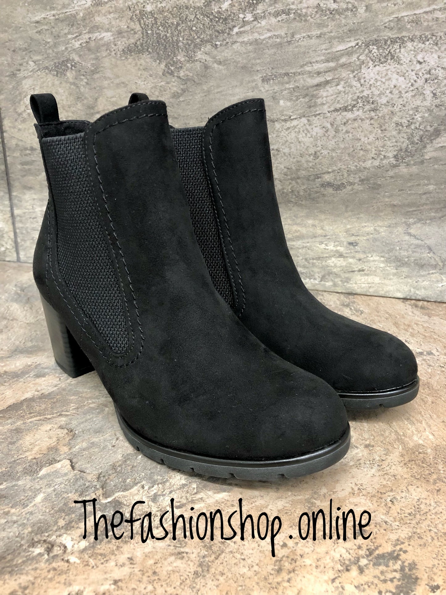 Marco Tozzi black heeled Chelsea ankle boot 4-9
