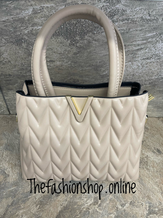 Stone padded chevron bag
