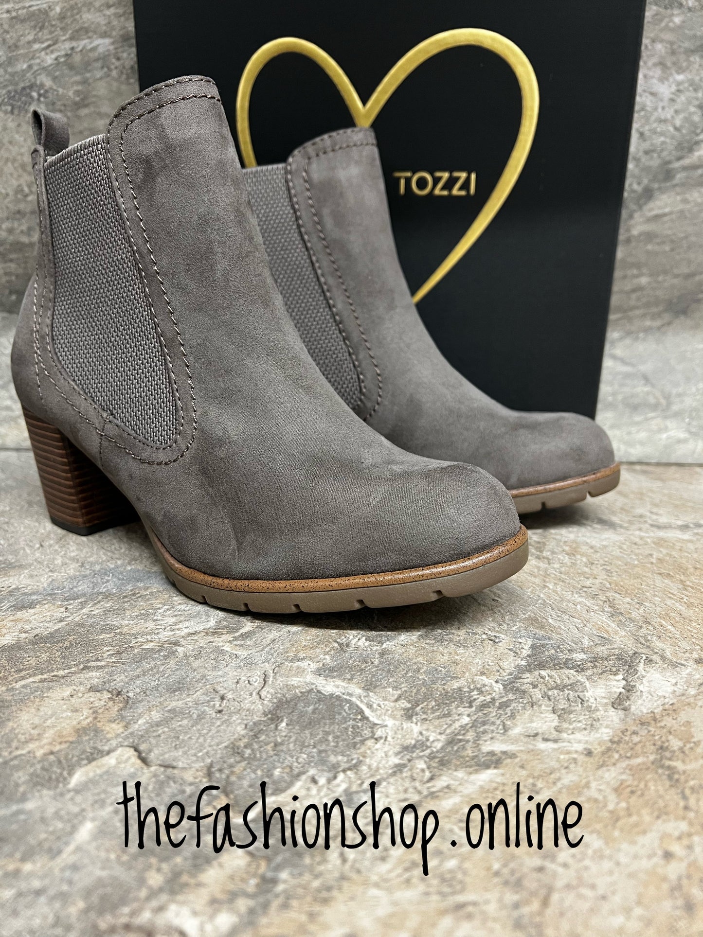 Marco Tozzi pepper heeled Chelsea ankle boot 4-9