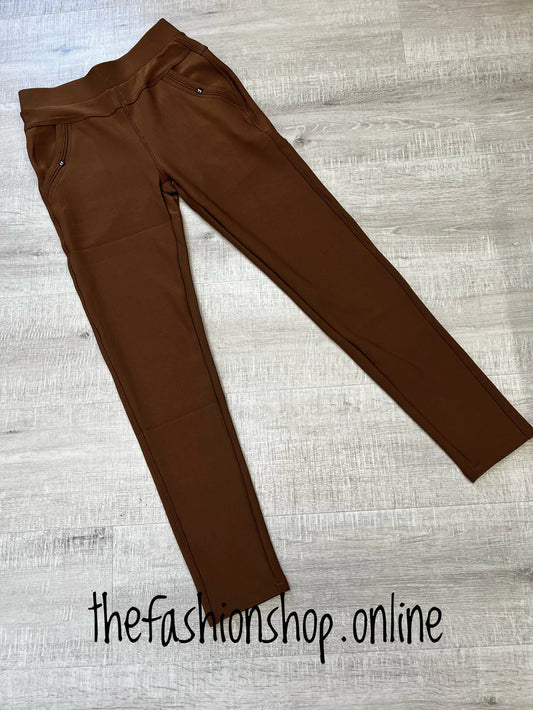 Tan jeggings wonderful fit with pocket detail sizes 8-22