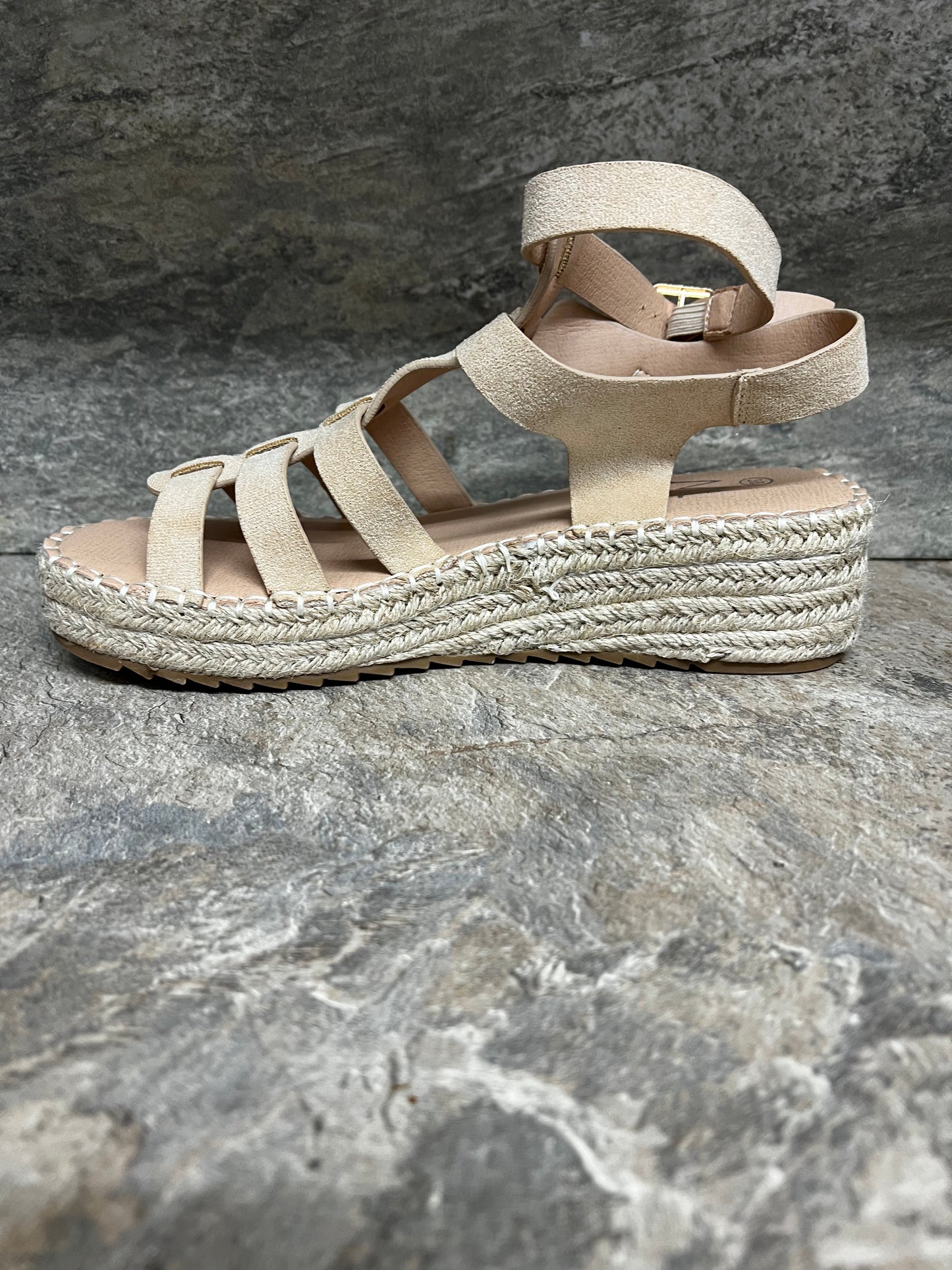 Beige Suede gladiator sandal 3-8