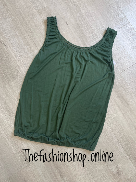Green frill vest top 10-16
