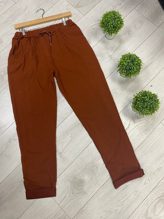 Plus size rust classic magic trousers 18-24