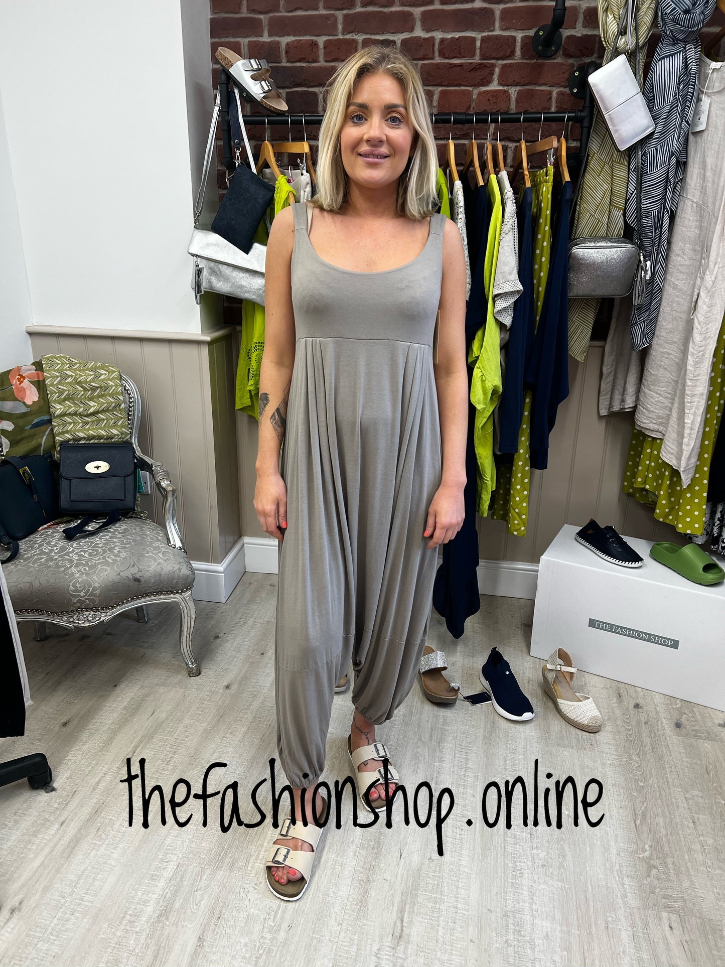Mocha harem jumpsuit 10-16