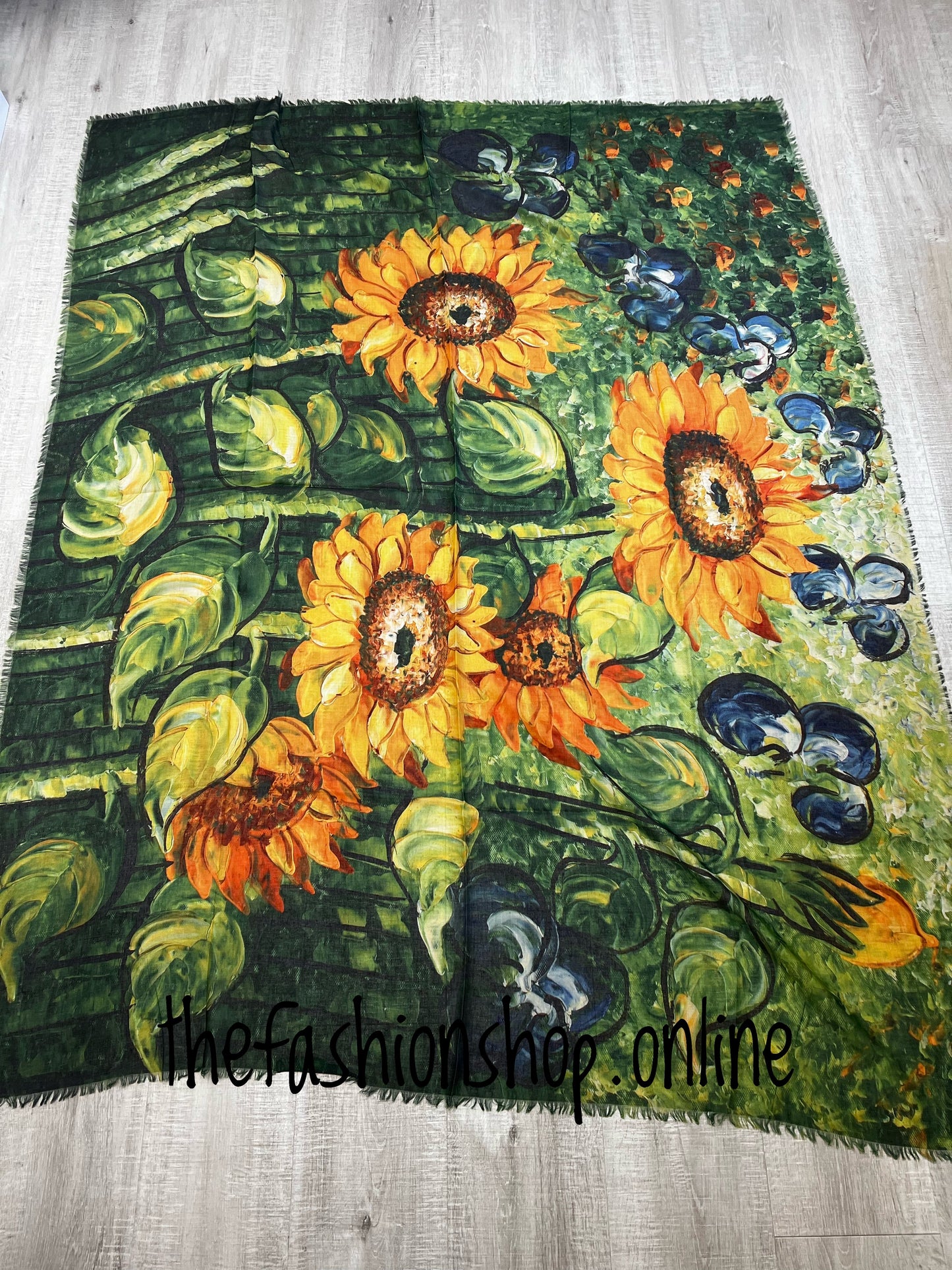 Miss Sparrow green sunflowers sarong