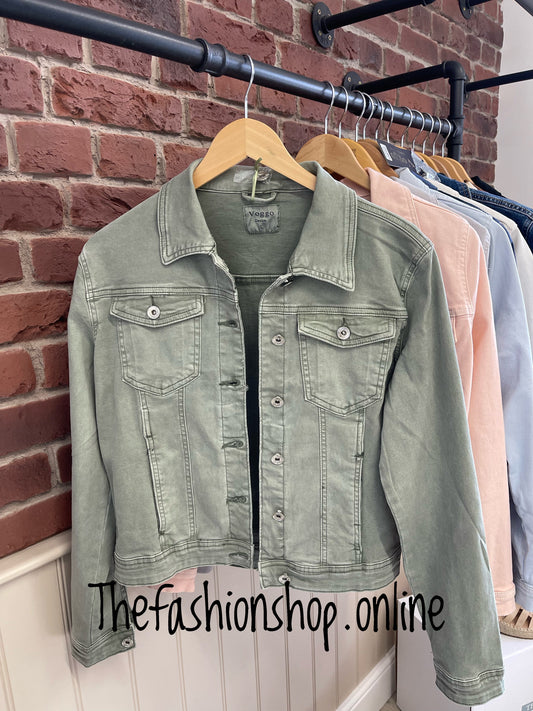 Khaki denim style cotton jacket sizes 8-18