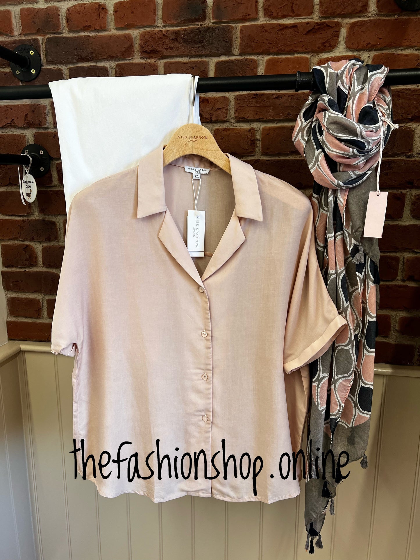 Miss Sparrow pink shirt S-2XL