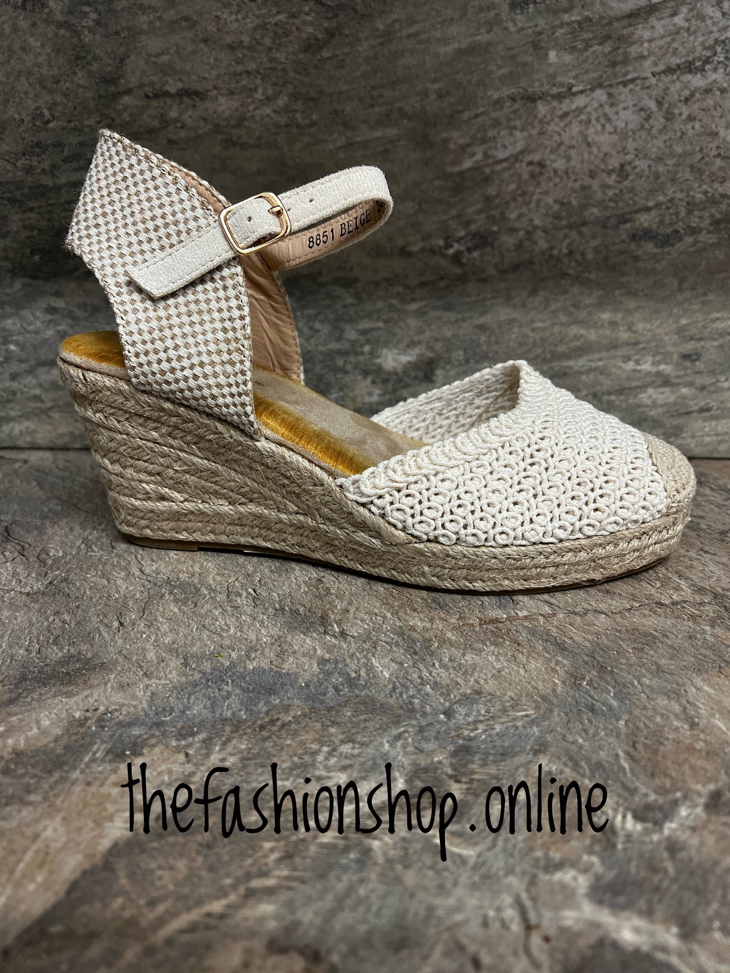 Beige espadrille wedge 3-8