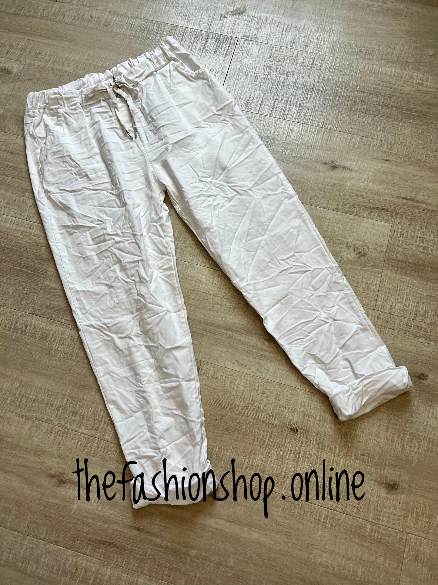 Plus size white super stretchy trousers 18-22