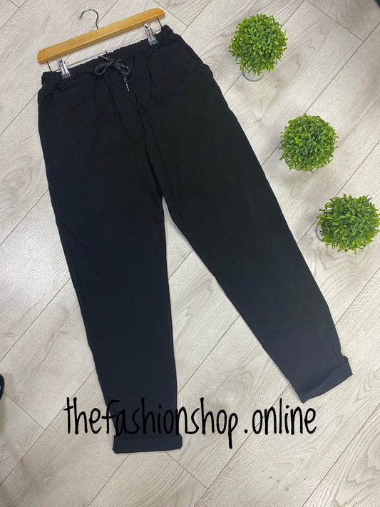 Plus size black classic magic trousers 18-24