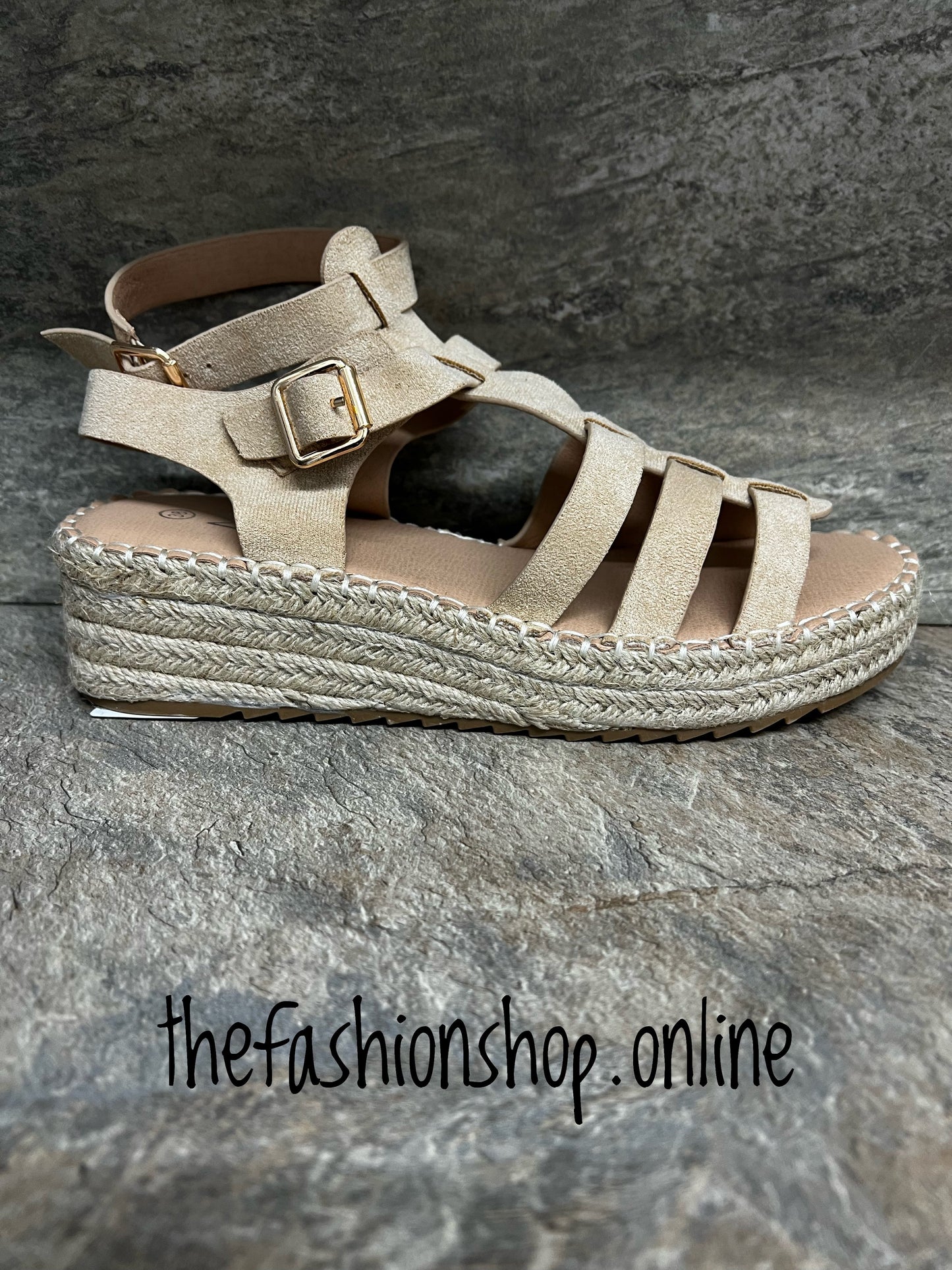 Beige Suede gladiator sandal 3-8