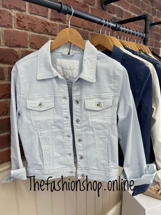 Pale blue denim style cotton jacket sizes 8-18