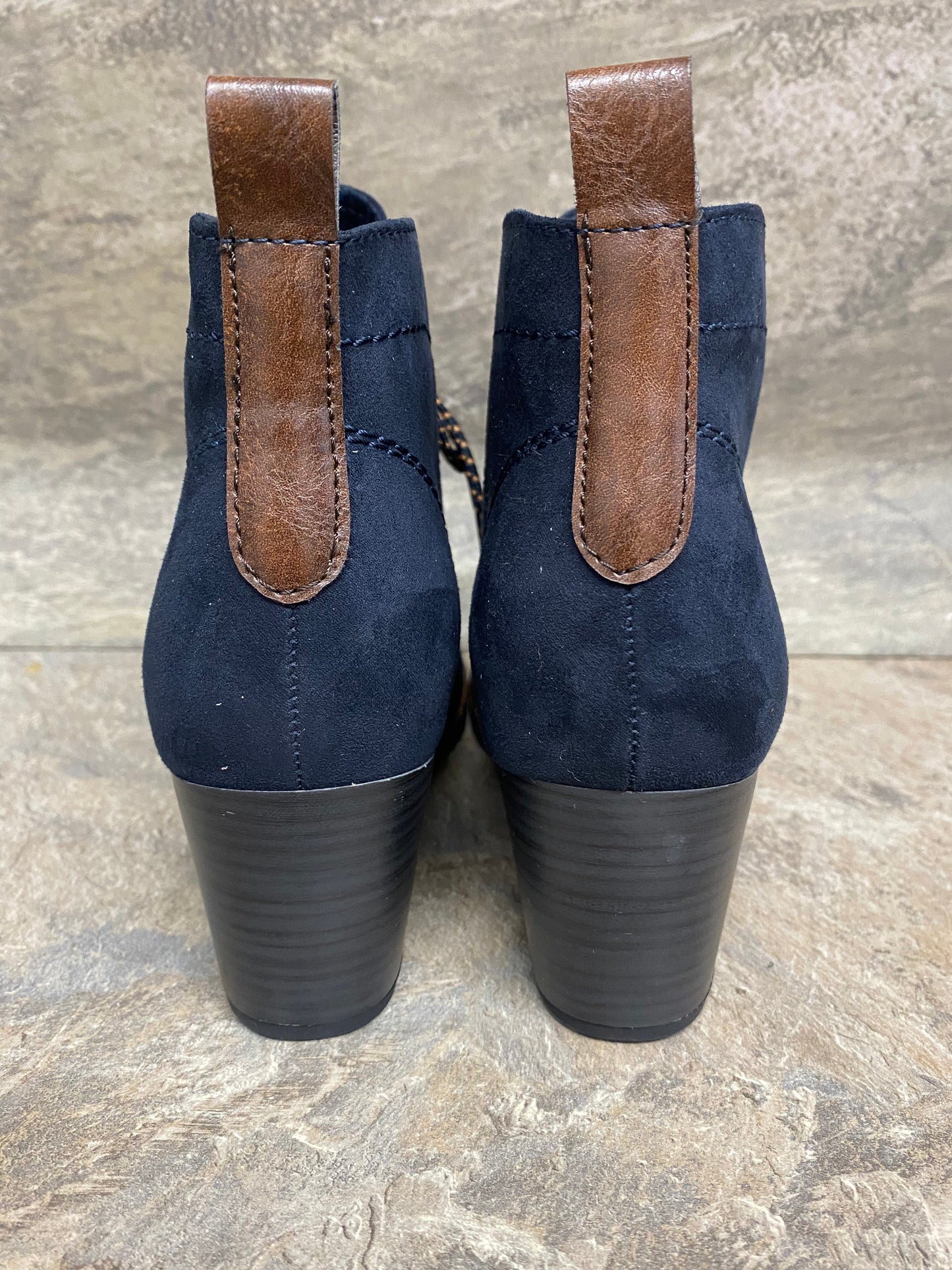 Marco Tozzi navy heeled lace up boot sizes 4-9