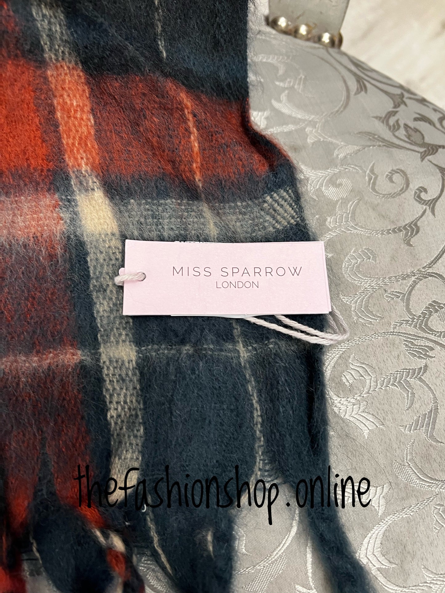 Miss Sparrow tartan scarf