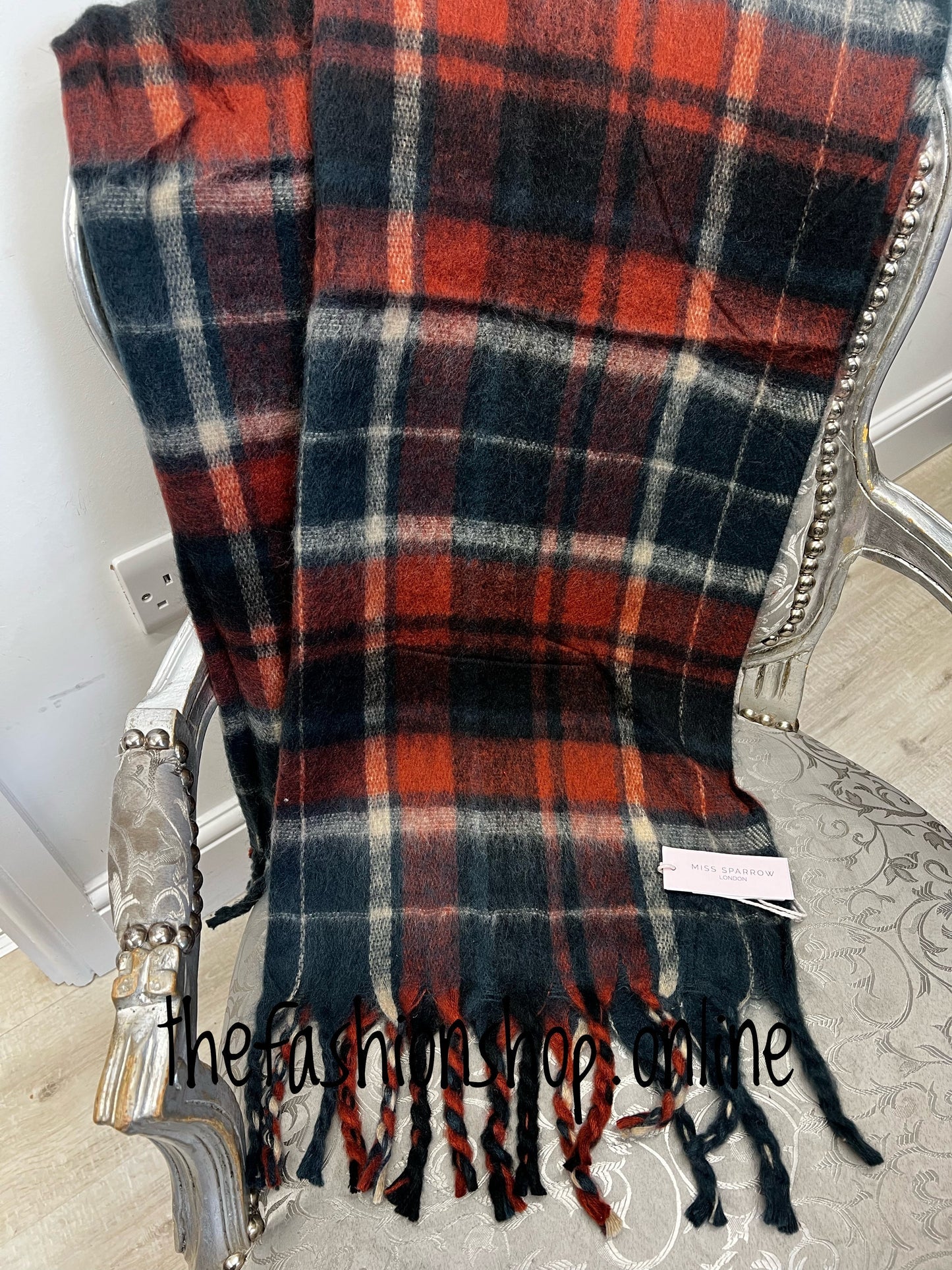 Miss Sparrow tartan scarf