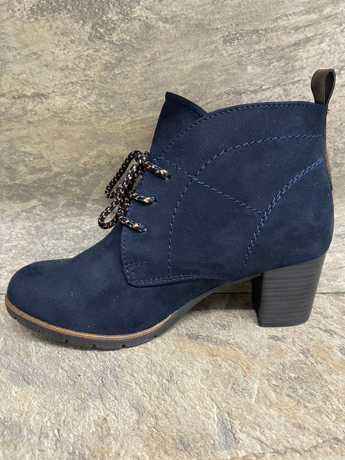 Marco Tozzi navy heeled lace up boot sizes 4-9