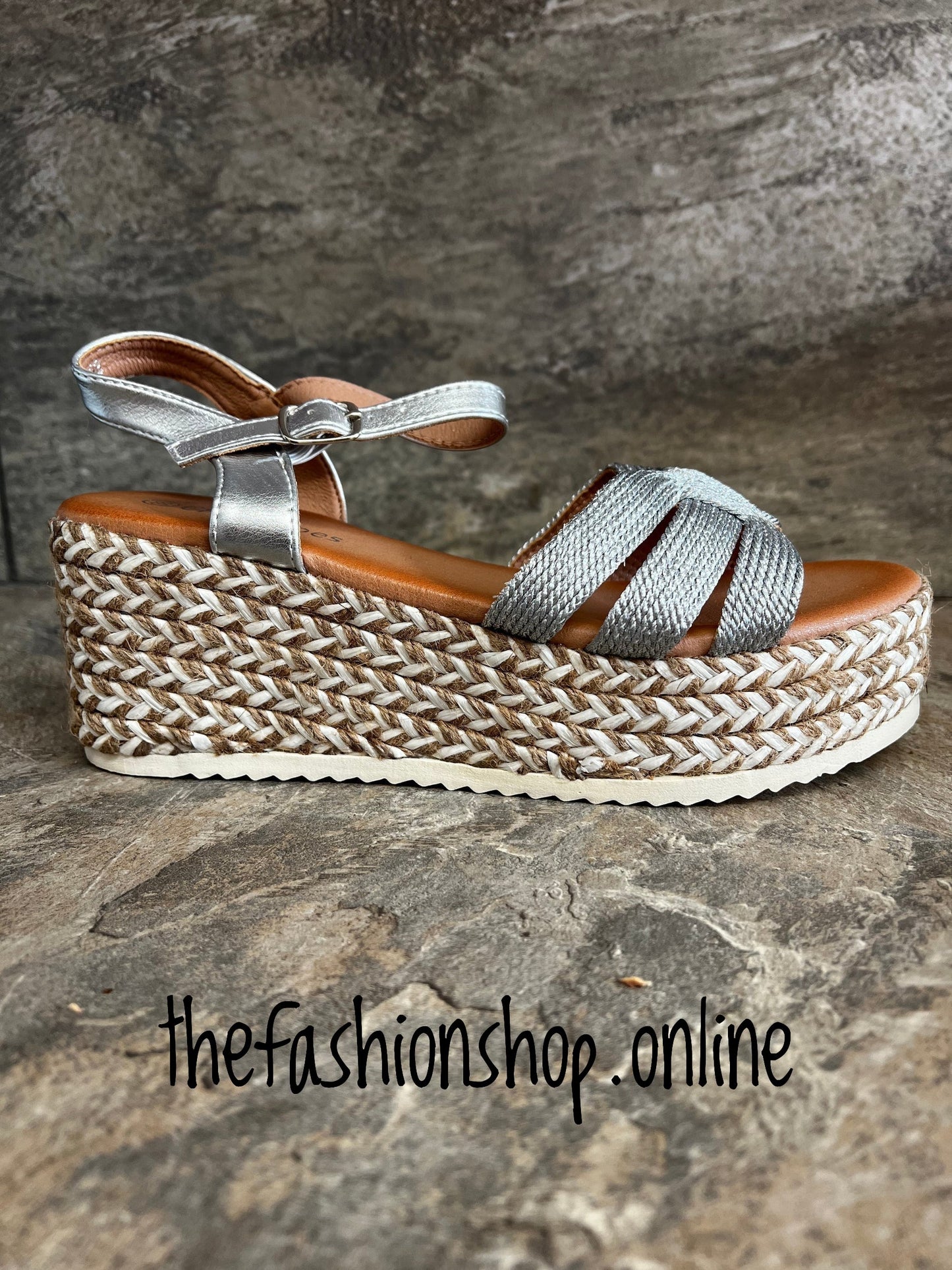 Silver rope detail wedge sandal sizes 3-8
