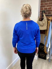 Royal blue pearl detail jumper sizes S-XL