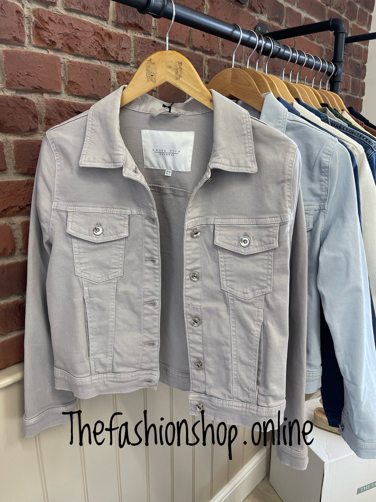 Grey denim style cotton jacket sizes 8-18