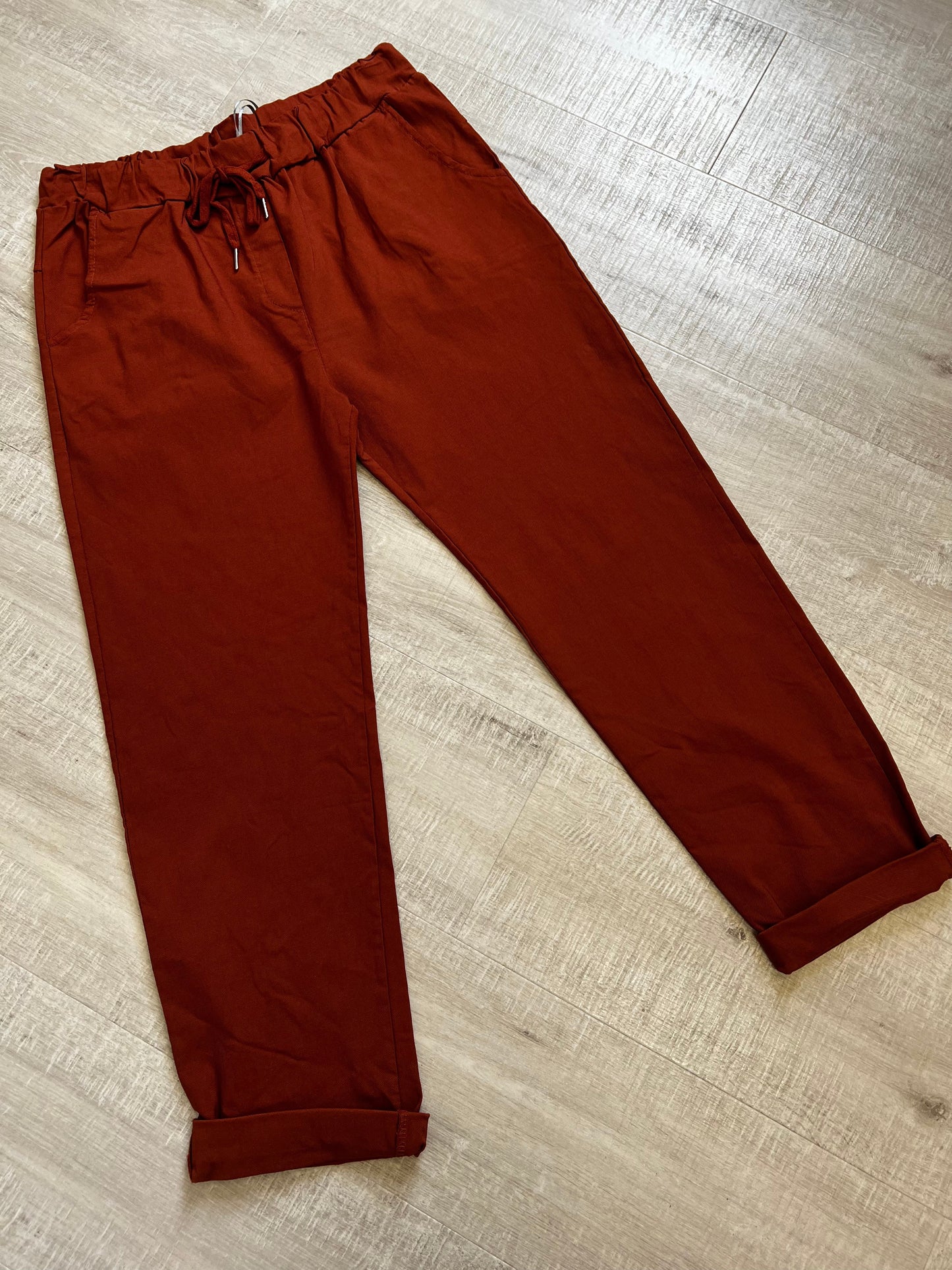 Plus size rust smooth super stretchy trousers 18-22
