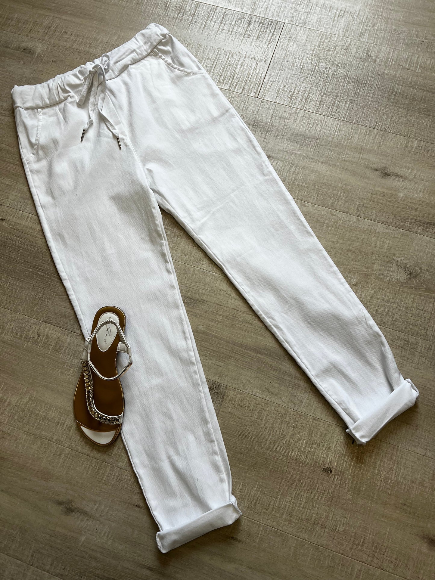 White smooth super stretchy trousers (reg) 10-16