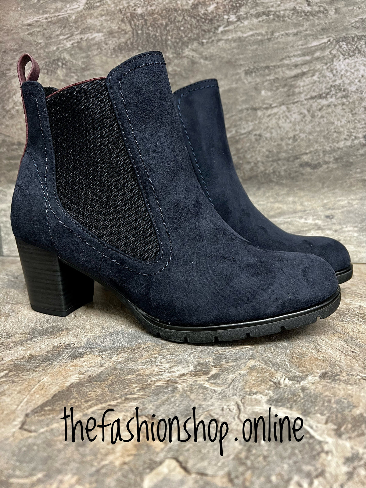 Marco Tozzi navy heeled Chelsea ankle boot 4-9