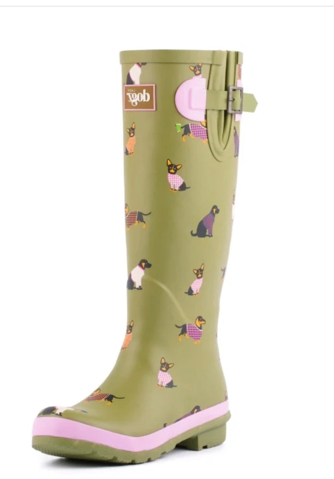 Lazy Dogz green Harper wellington boot 4-8