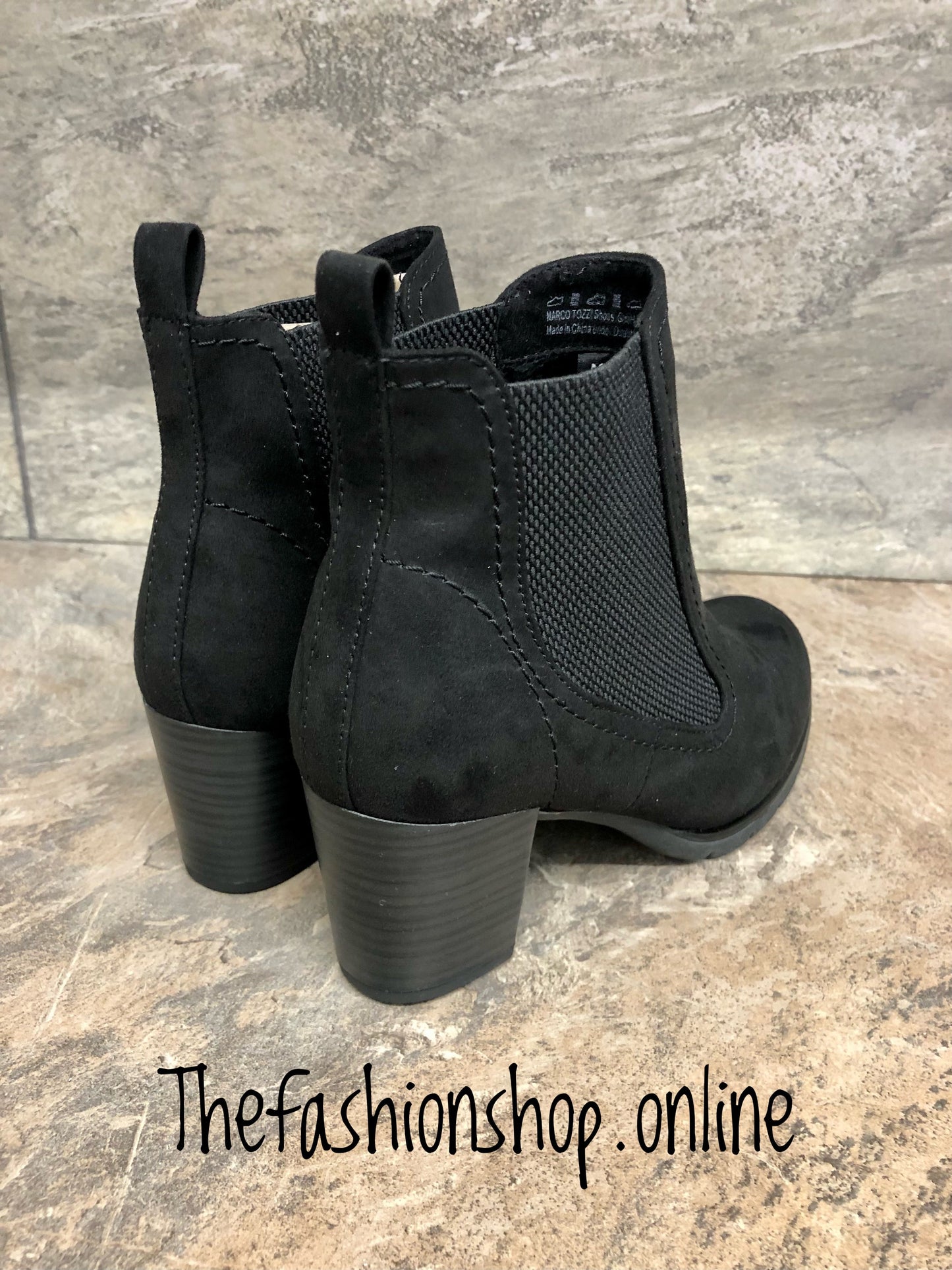 Marco Tozzi black heeled Chelsea ankle boot 4-9