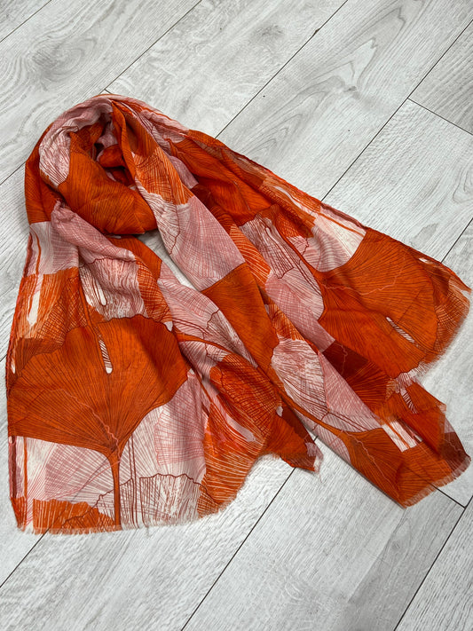 Orange flower scarf