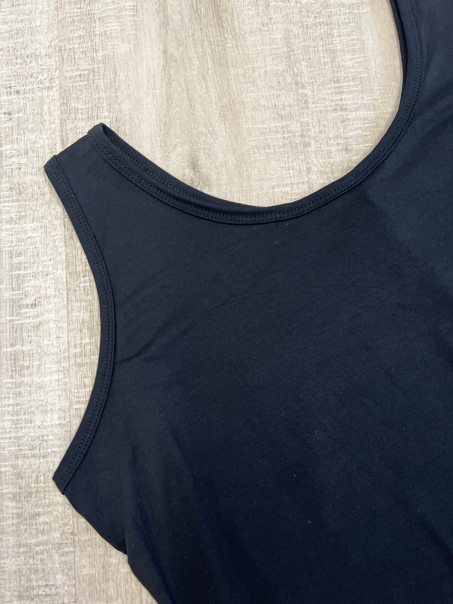 Plus size black quality round neck vest 18-24