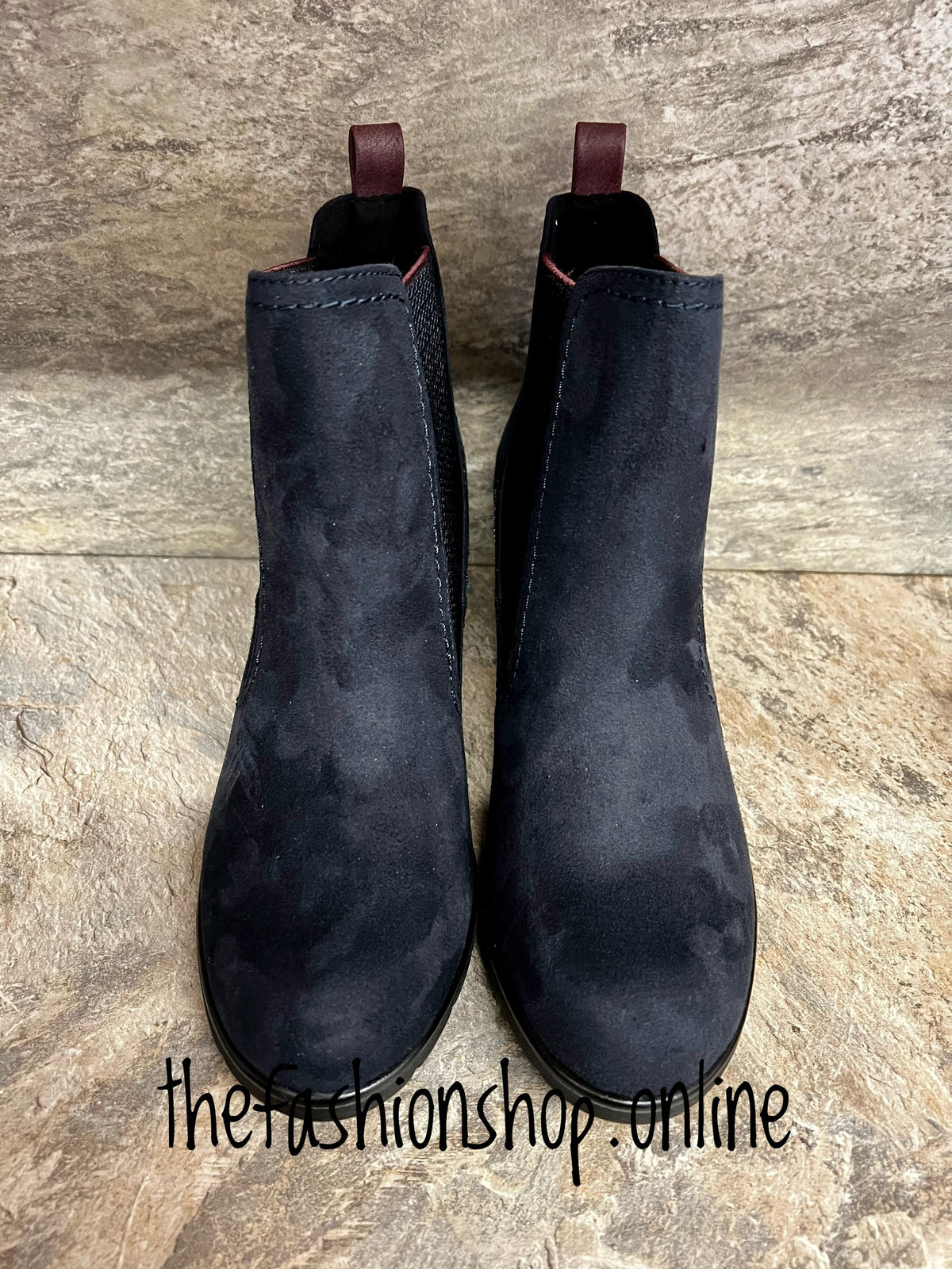 Marco Tozzi navy heeled Chelsea ankle boot 4-9
