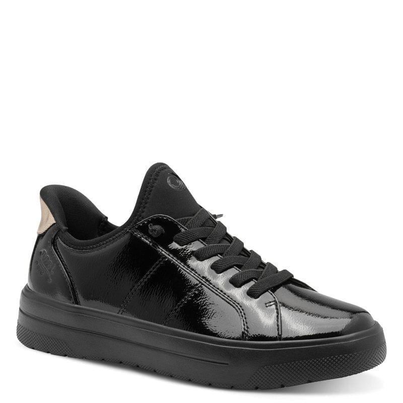 Jana black patent wide fit step in trainers sizes 4-8 (37-42)