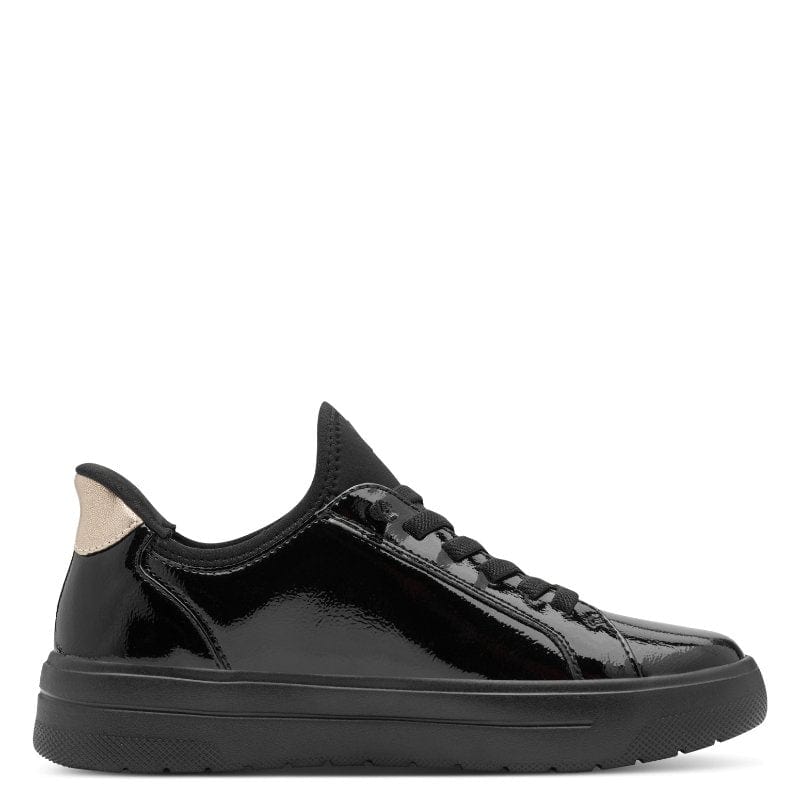Jana black patent wide fit step in trainers sizes 4-8 (37-42)