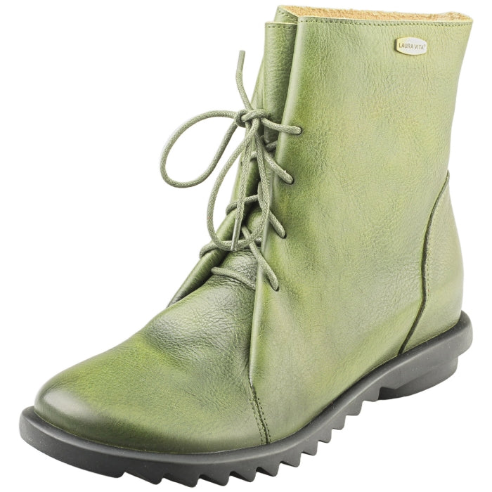 Laura Vita Cyrielle vert leather boots sizes 4-8 (37-41)