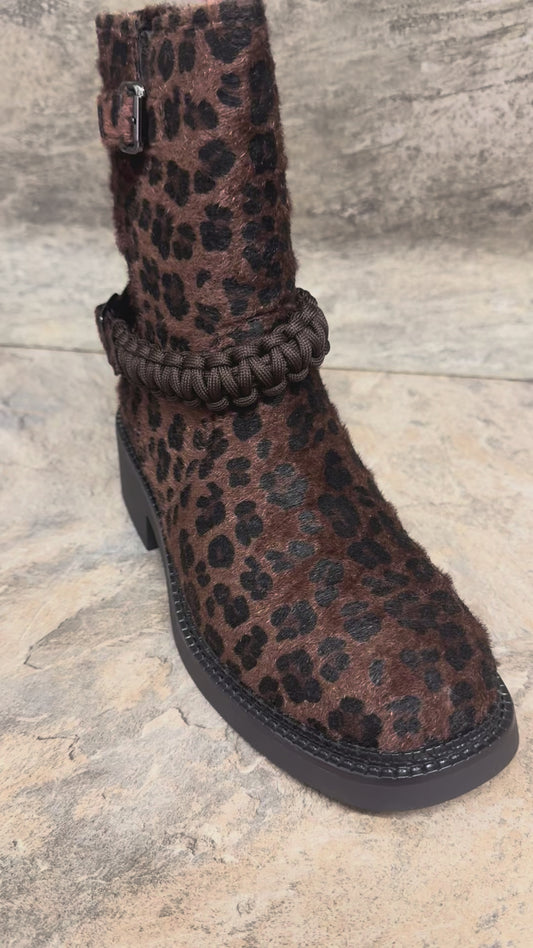 Nina Animal Print biker boots sizes 3-8 (36-41)