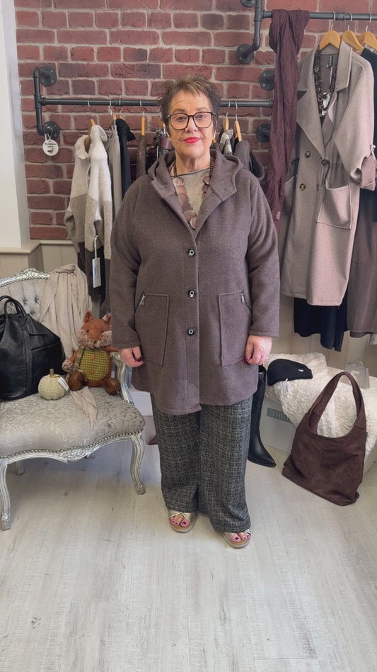 Dora brown hooded coat 16-22