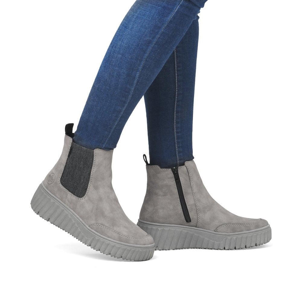 Rieker grey fleece lined Chelsea boot sizes 4-8