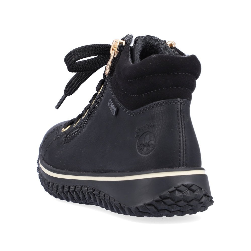 Rieker black lace up ankle boot with zips sizes 4-8