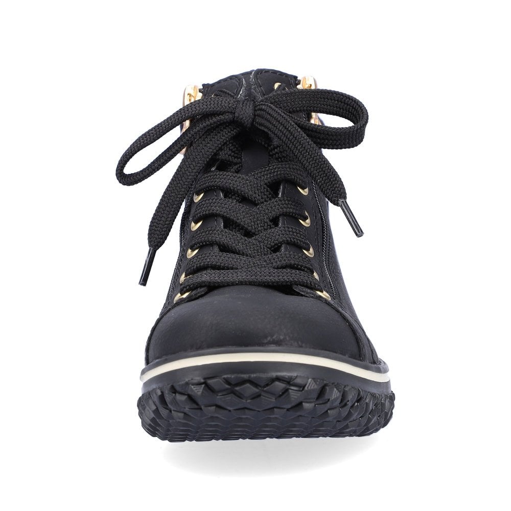 Rieker black lace up ankle boot with zips sizes 4-8