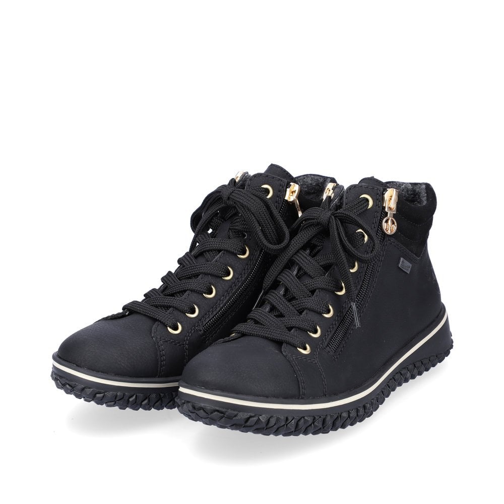 Rieker black lace up ankle boot with zips sizes 4-8