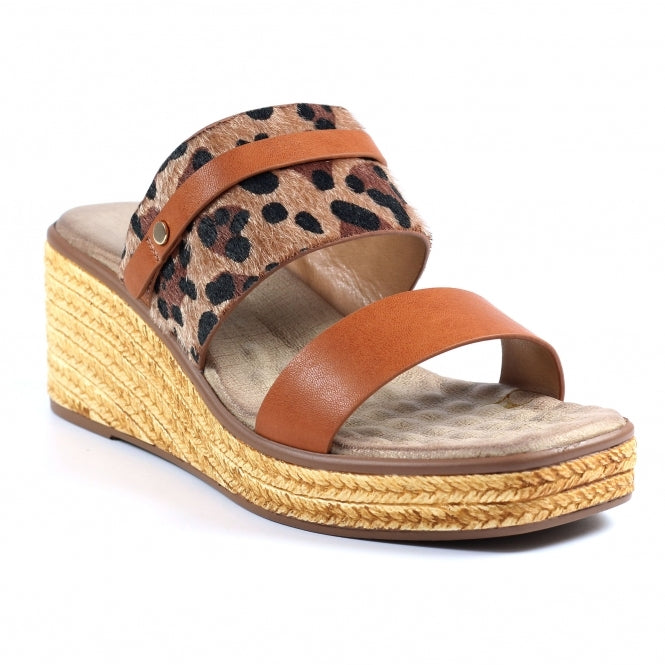 Lunar Saphira tan wedge sandal  sizes 4-8