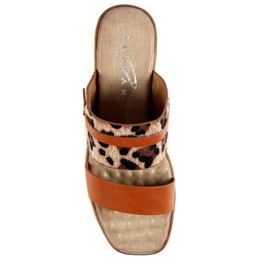 Lunar Saphira tan wedge sandal  sizes 4-8