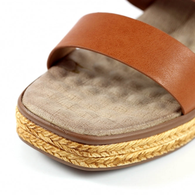 Lunar Saphira tan wedge sandal  sizes 4-8