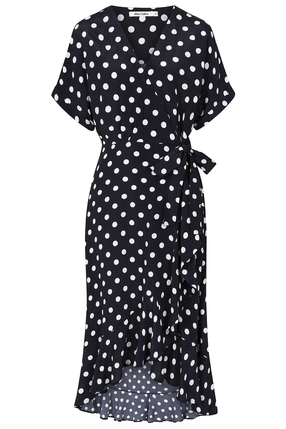 Alice Collins Lou Lou navy polka dot dress 14 16 18 20