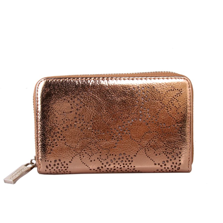 Red Cuckoo rose gold patterned purse