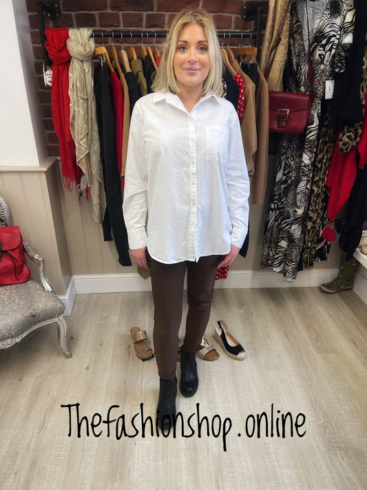 White cotton shirt sizes 8-14