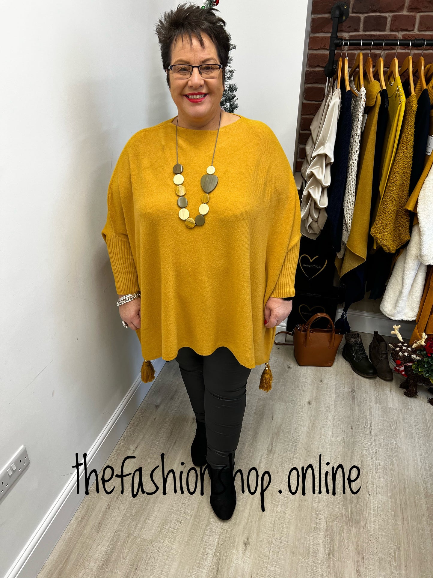 Mustard poncho with sleeves 12-26