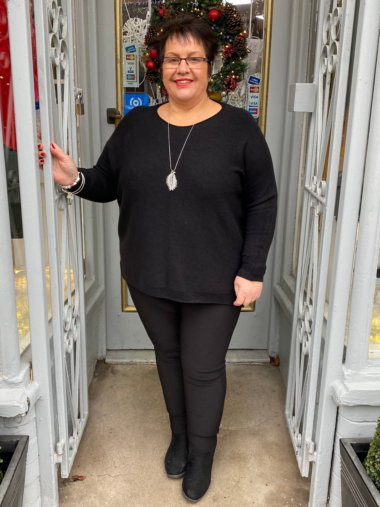 Black long sleeve knitted jumper